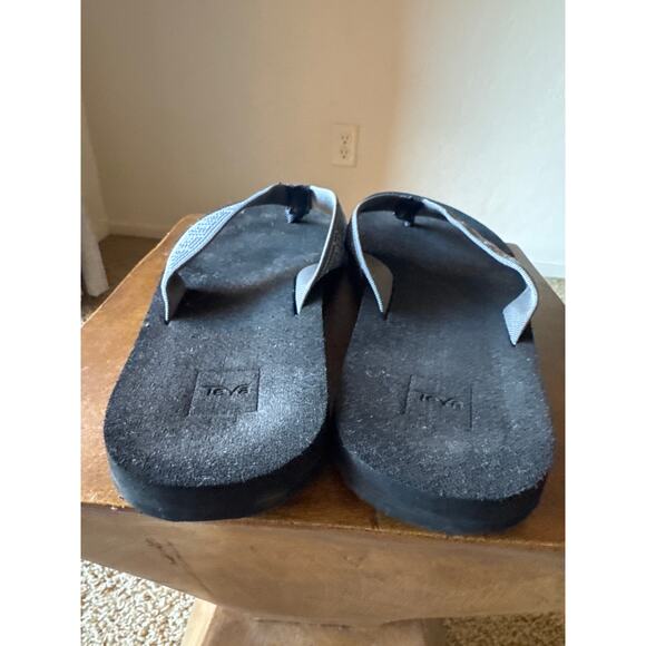Teva S/N 4168 FB1121J Blue Gray White Strap Foam Men's Size 12 Flip Flops - Picture 5 of 7